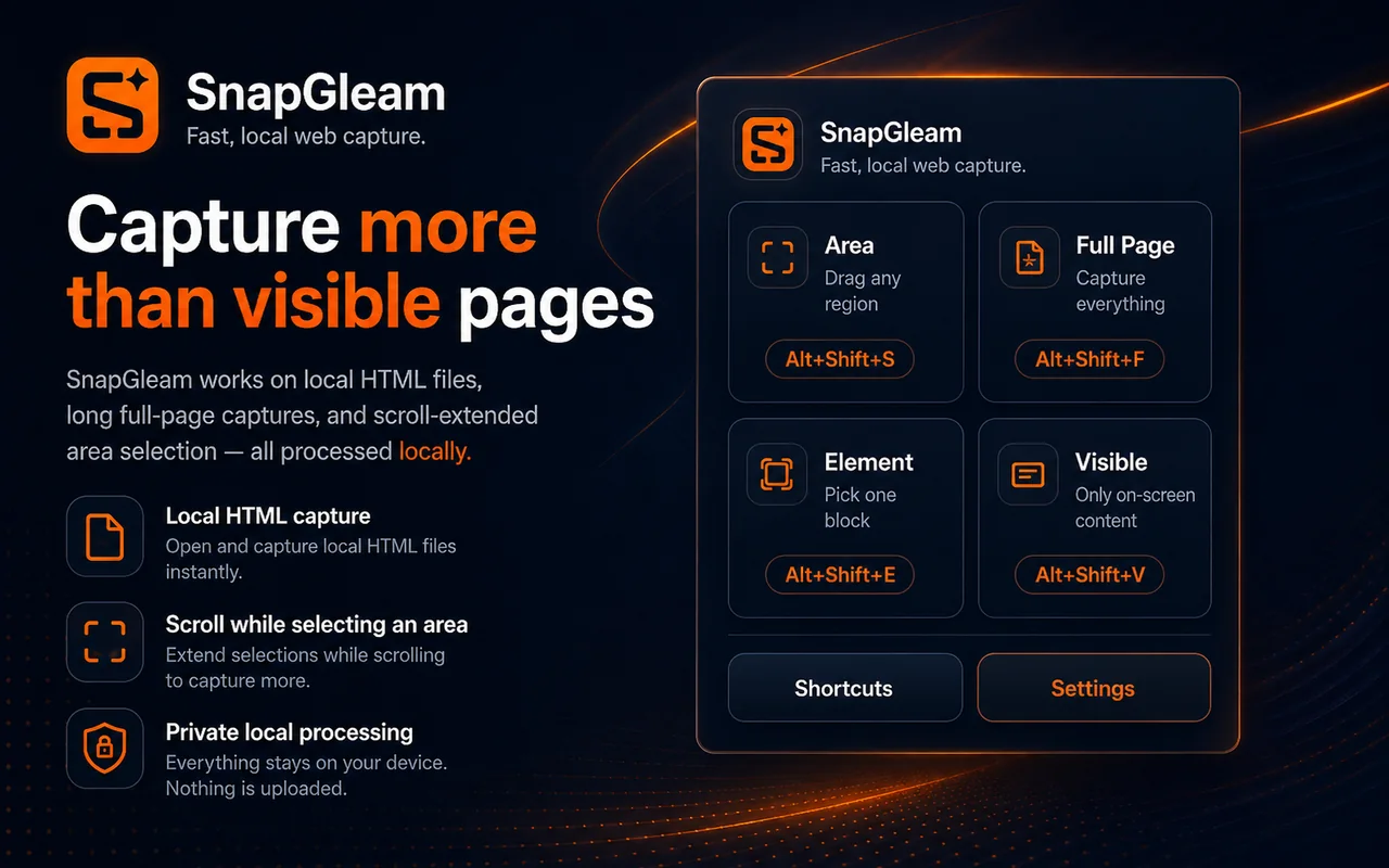 SnapGleam capture modes interface